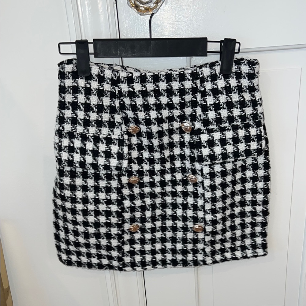SHEIN Black and White Mini Pencil Skirt